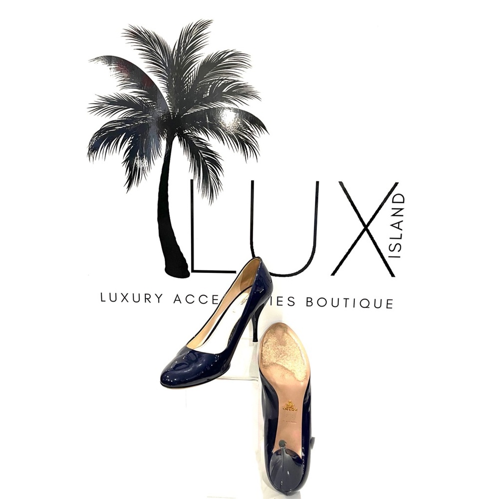 LUX ISLAND | Prada Blue Patent Leather High Heels Size 39.5